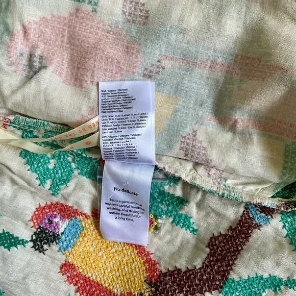 FARM Rio cross stitch linen bird shorts - Picture 8 of 8